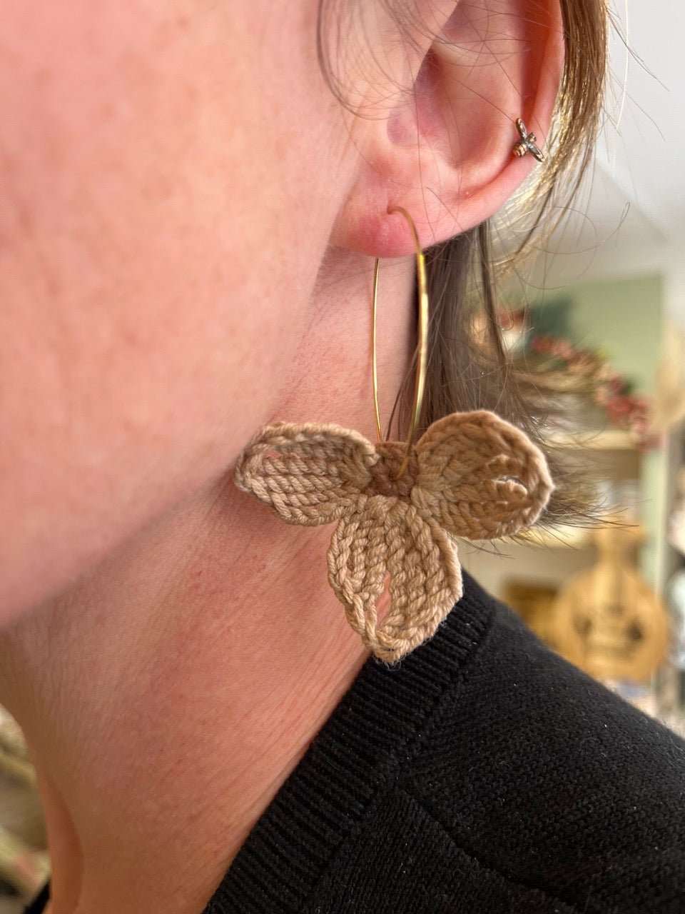 Boucles d'oreilles au crochet fait main — bijoux artisanaux en coton - TARA OSUNA ATELIER
