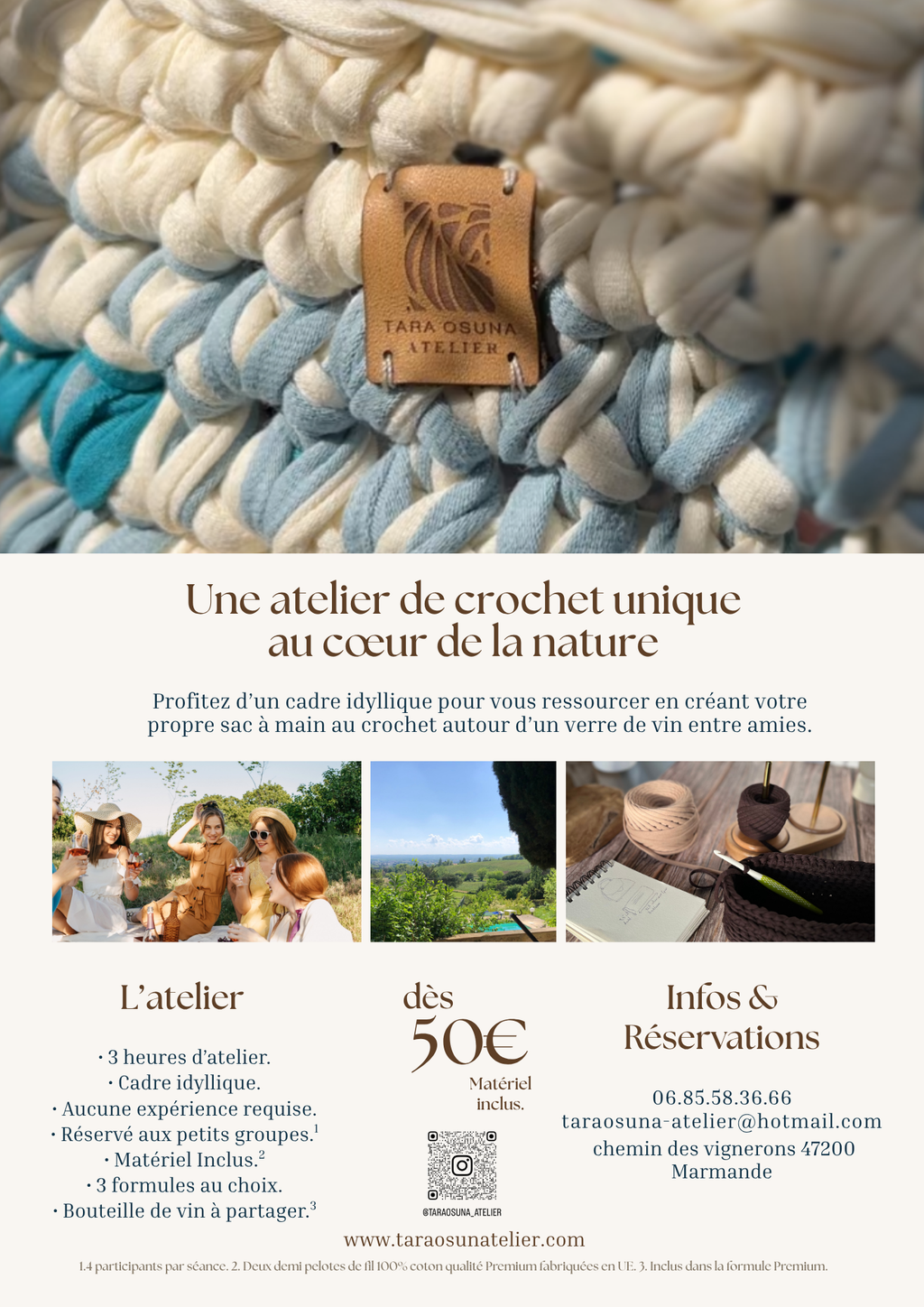 Flyer atelier de crochet à marmande
