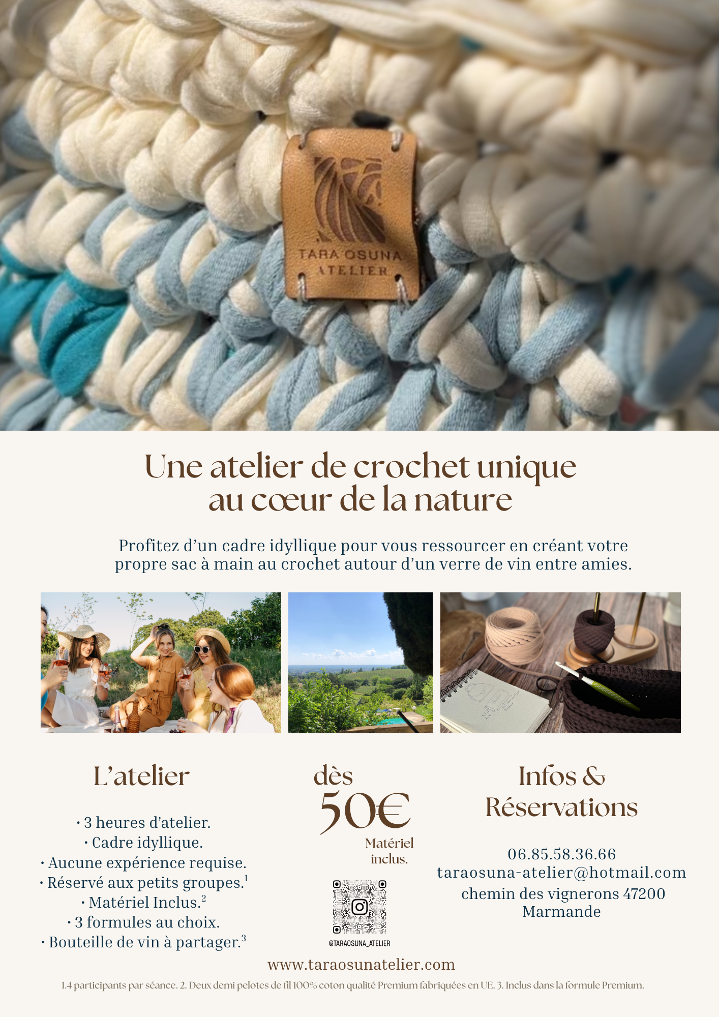 Flyer atelier de crochet à marmande
