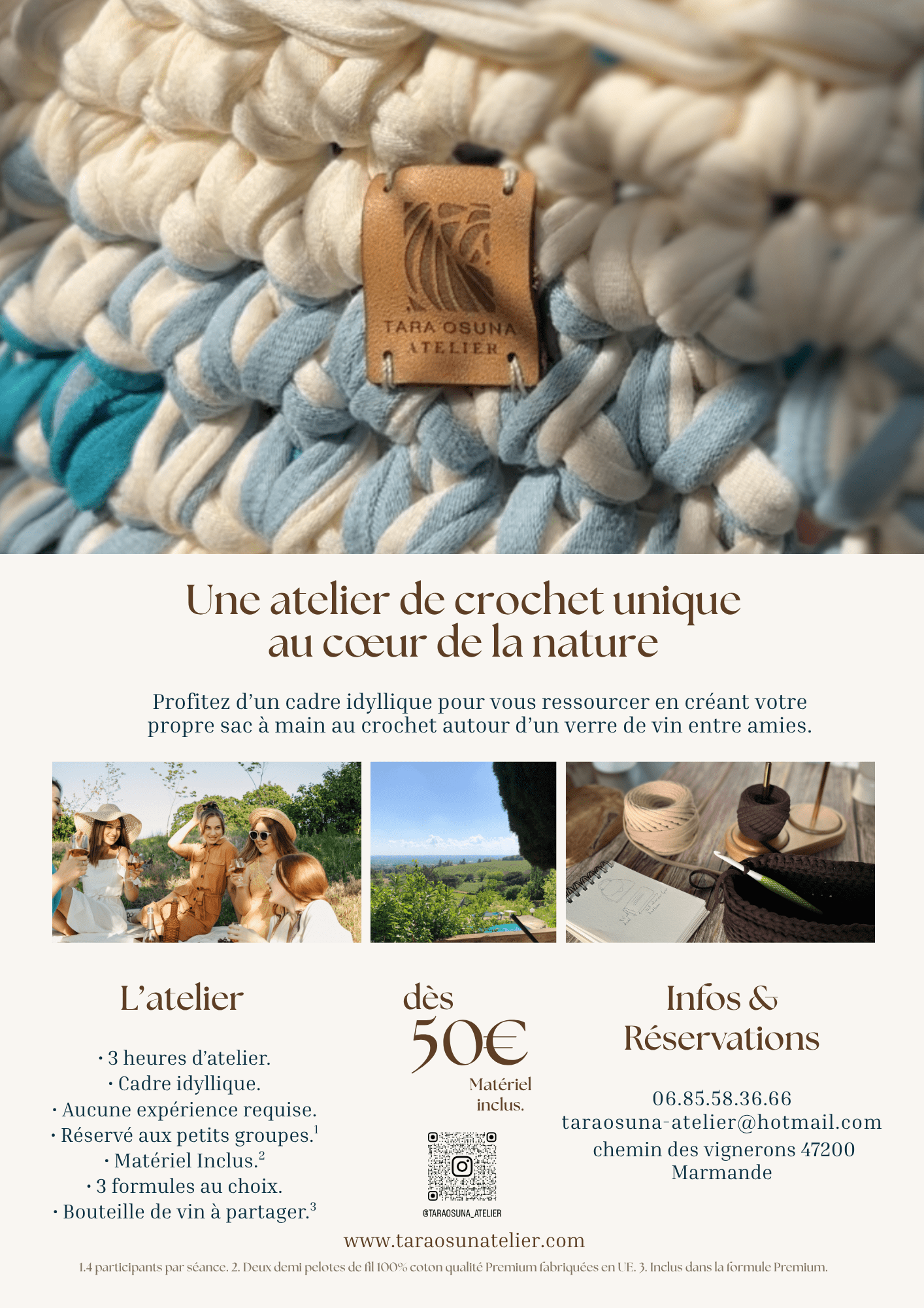 Atelier créatif Marmande - Crochet entre copines - TARA OSUNA ATELIER-