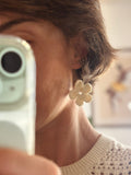 Boucles d'oreilles créole Fleur en crochet fait main — coton - TARA OSUNA ATELIER-