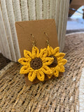 Boucles d'oreilles Tournesol en crochet fait main — coton - TARA OSUNA ATELIER-