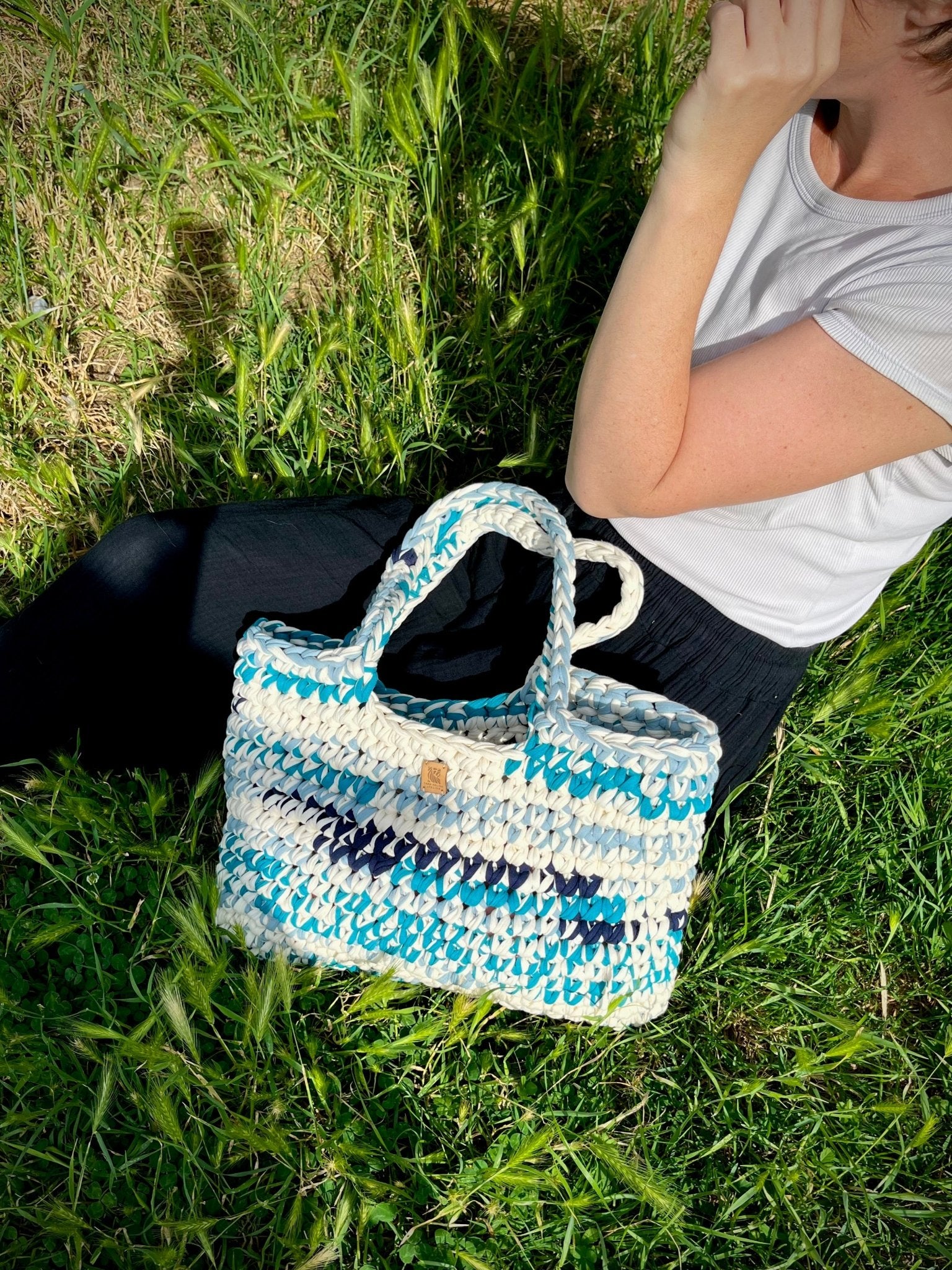 SAC CABAS SQUARE — crocheté à la main, en petite série - TARA OSUNA ATELIER - 