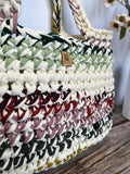 Sac cabas SQUARE en crochet fait main, grand sac en coton spacieux porté au quotidien