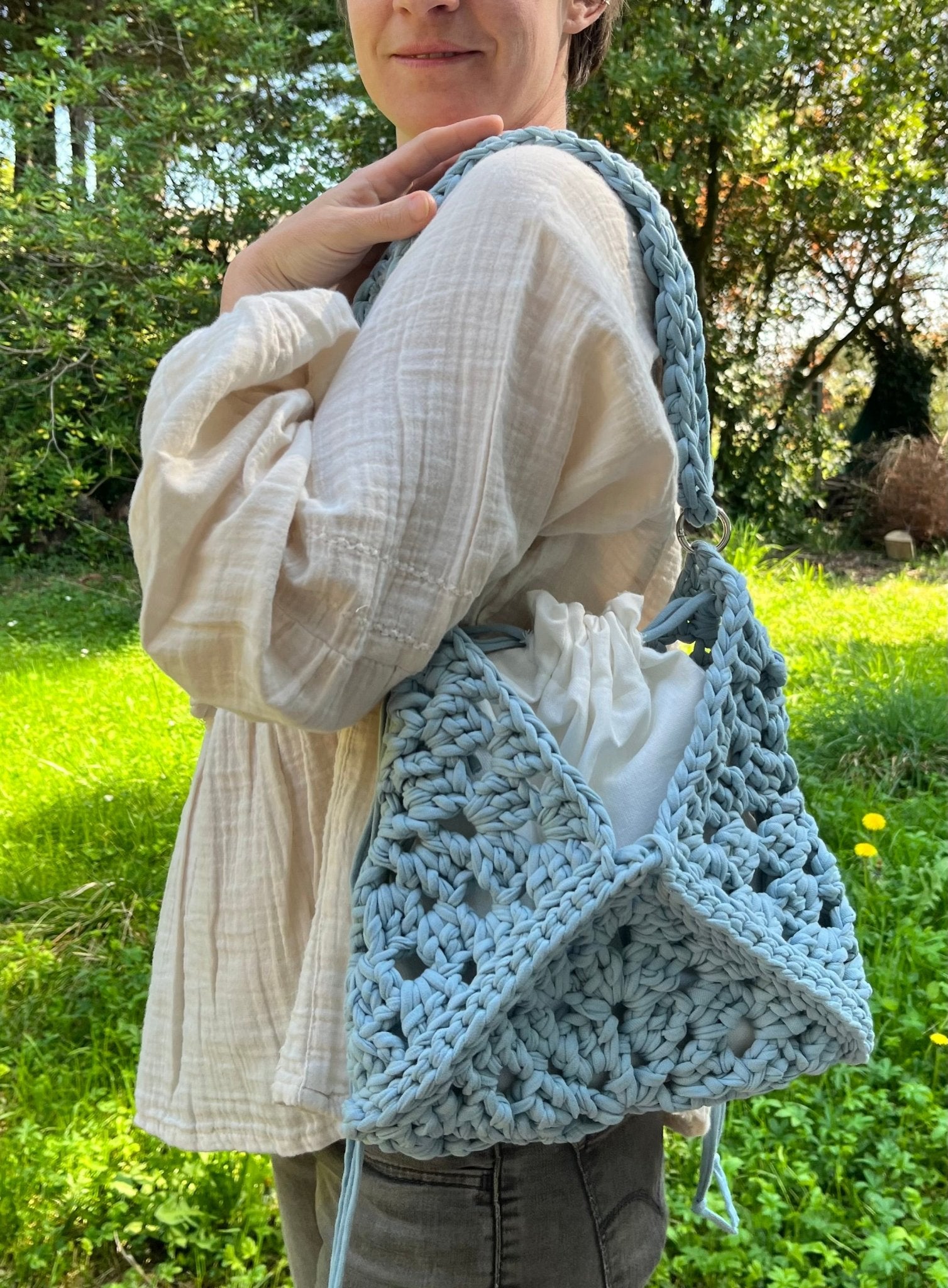SAC GRANNY — crocheté à la main, en petite série - TARA OSUNA ATELIER - 