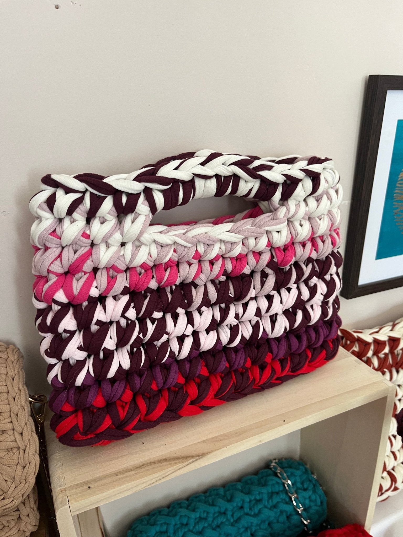 SAC SQUARE "M" — crocheté à la main, en petite série - TARA OSUNA ATELIER - 